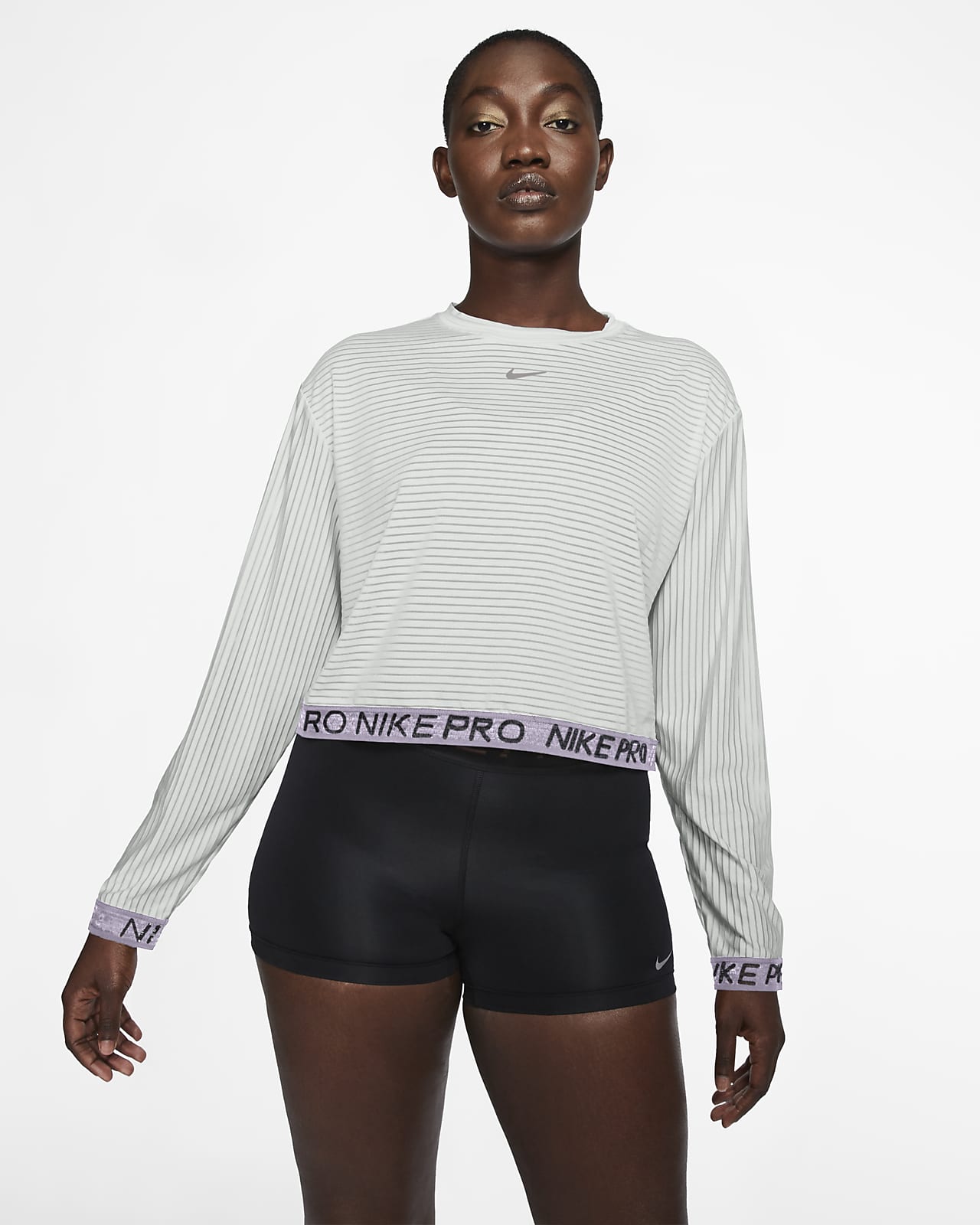 nike pro long sleeve crop top