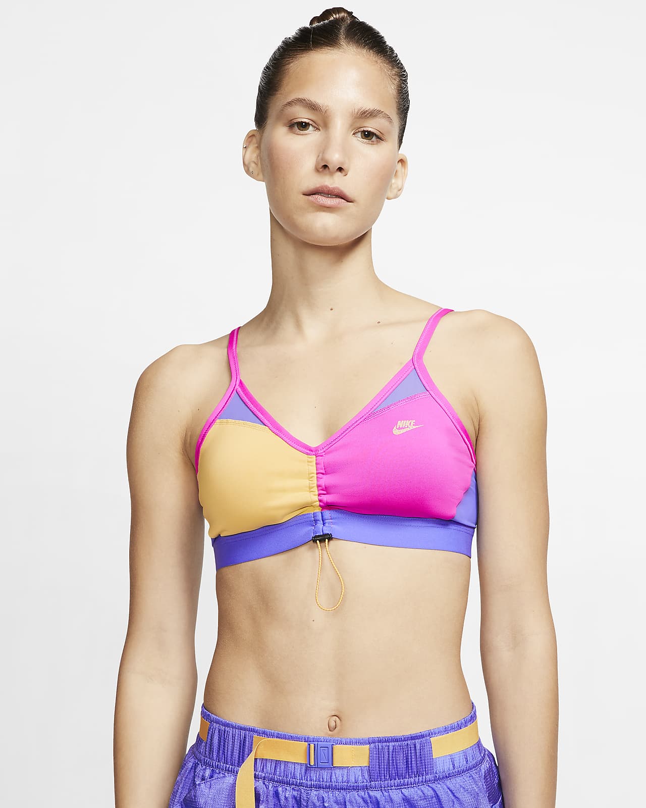nike training icon clash indy toggle bra in pink