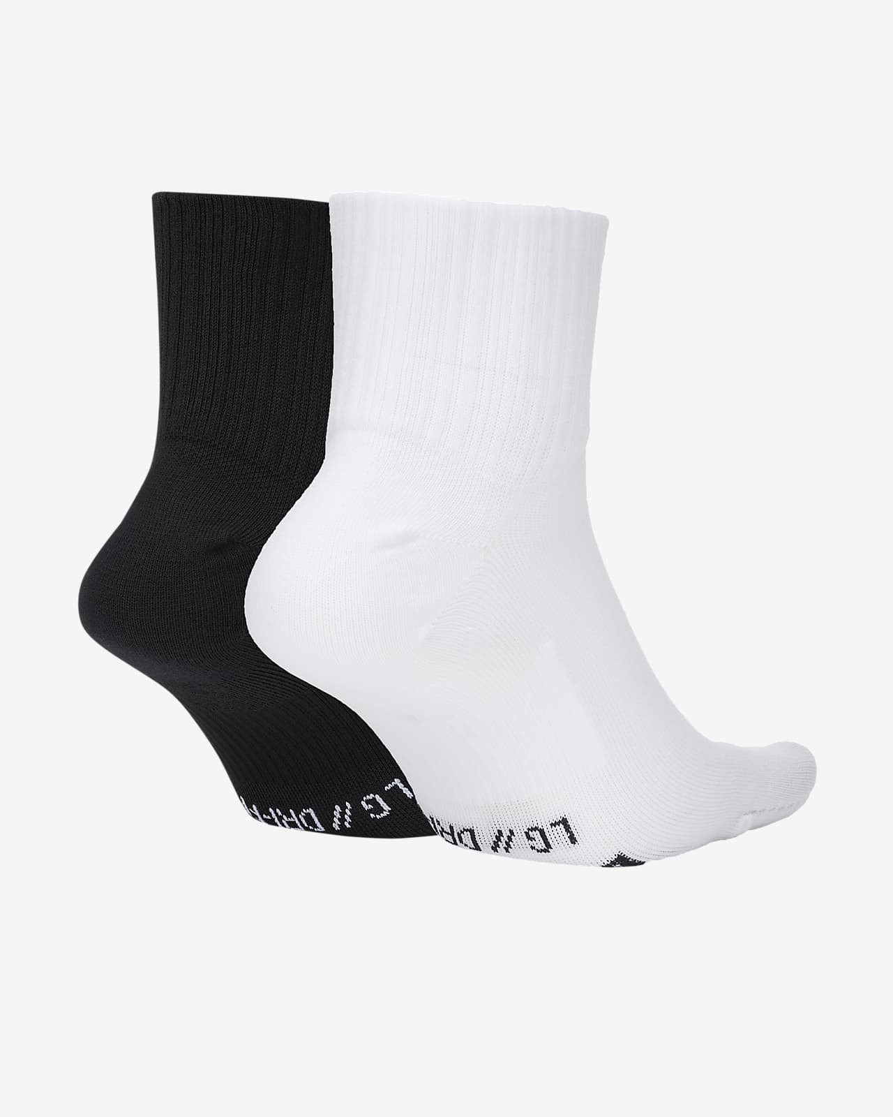 nike training 3 pack ankle socks in white