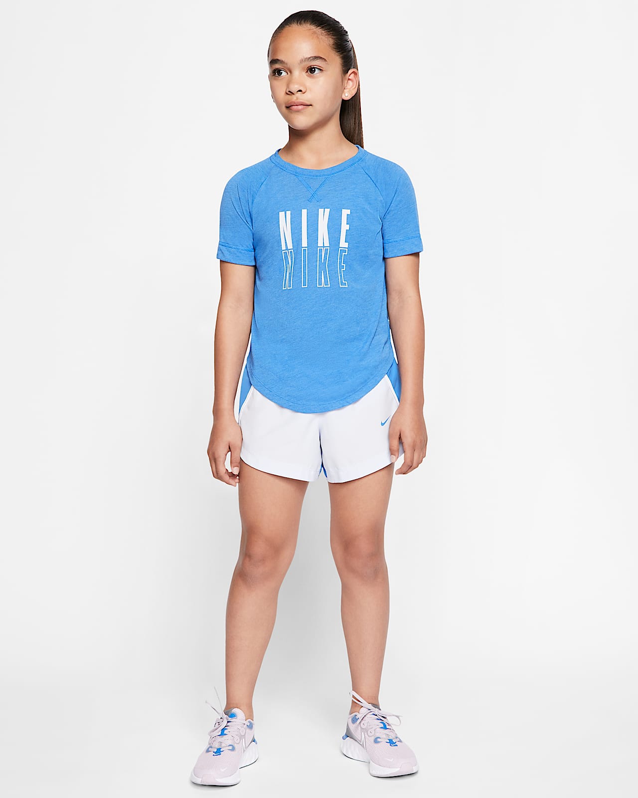 girls blue nike shorts