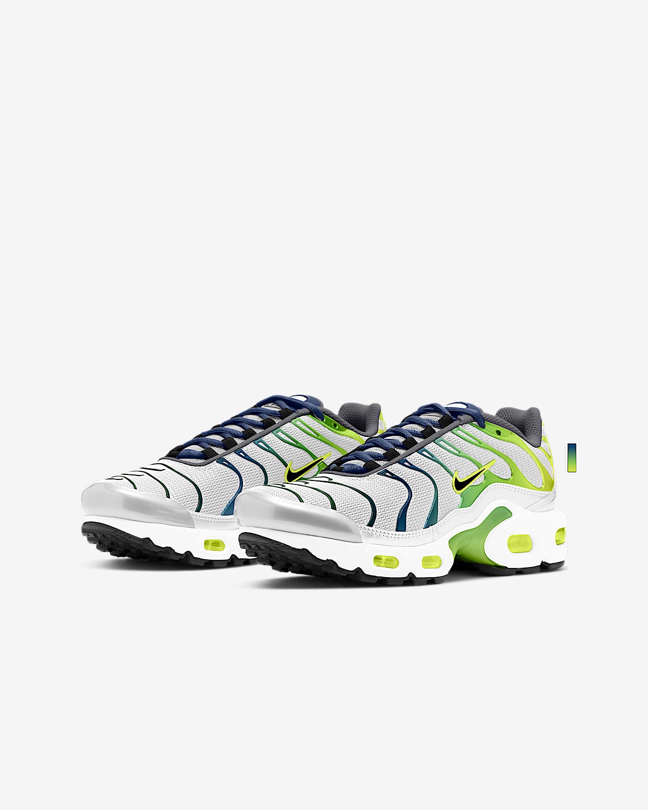 nike air max plus white black and green