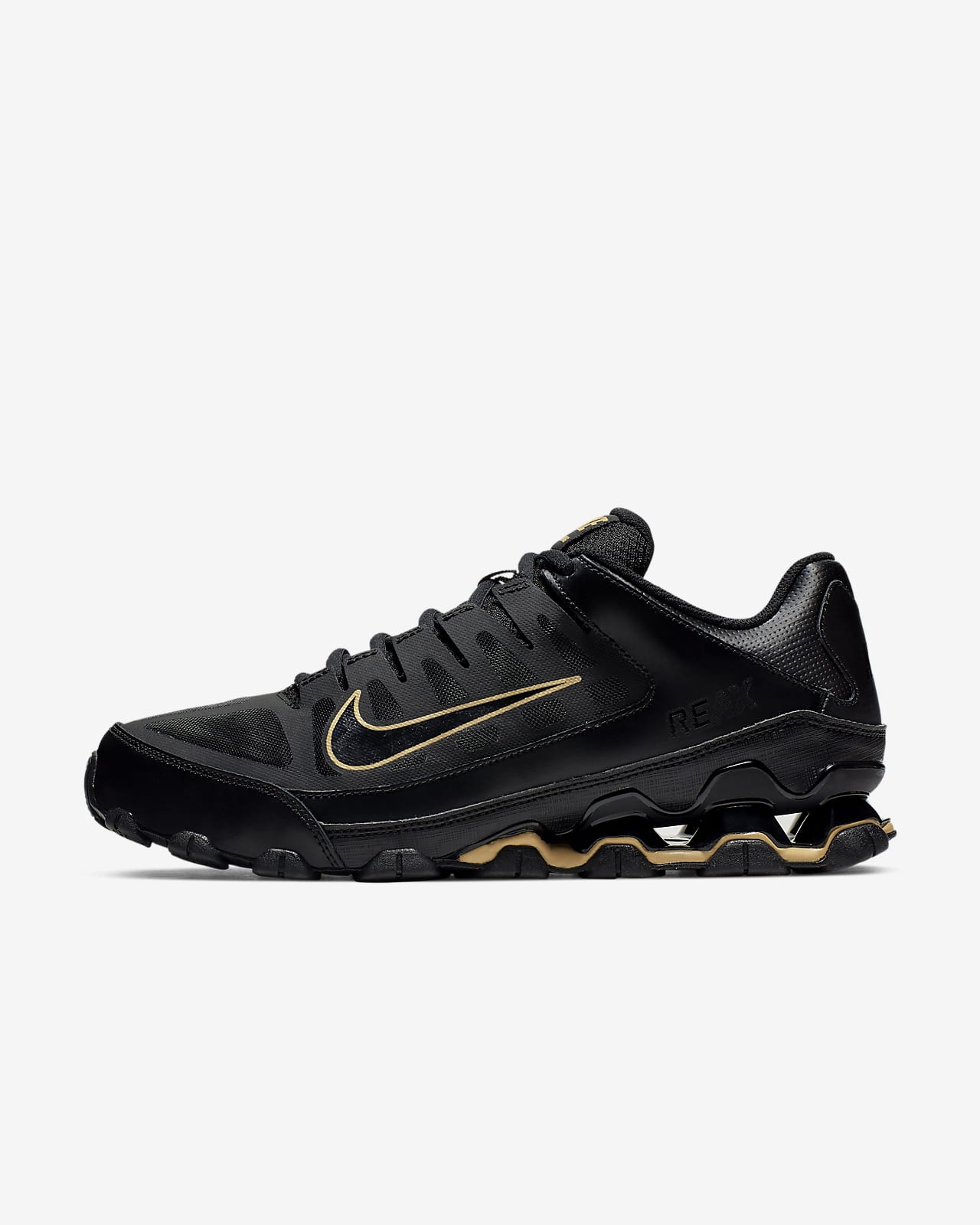 men's nike black and gold tennis shoes
