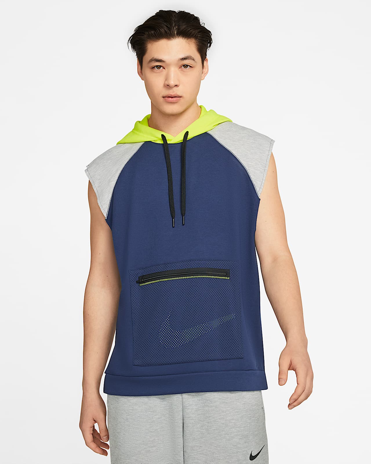 nike dry sleeveless fleece hoodie