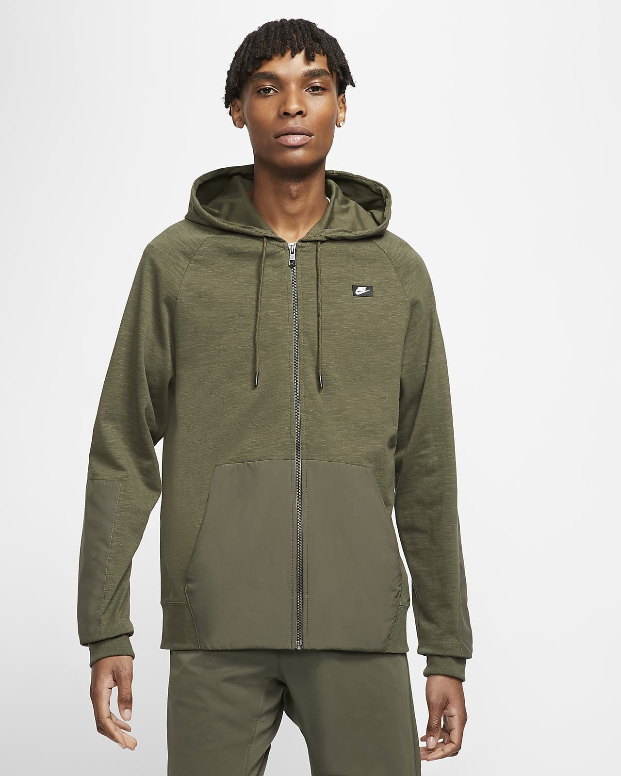 khaki zip hoodie