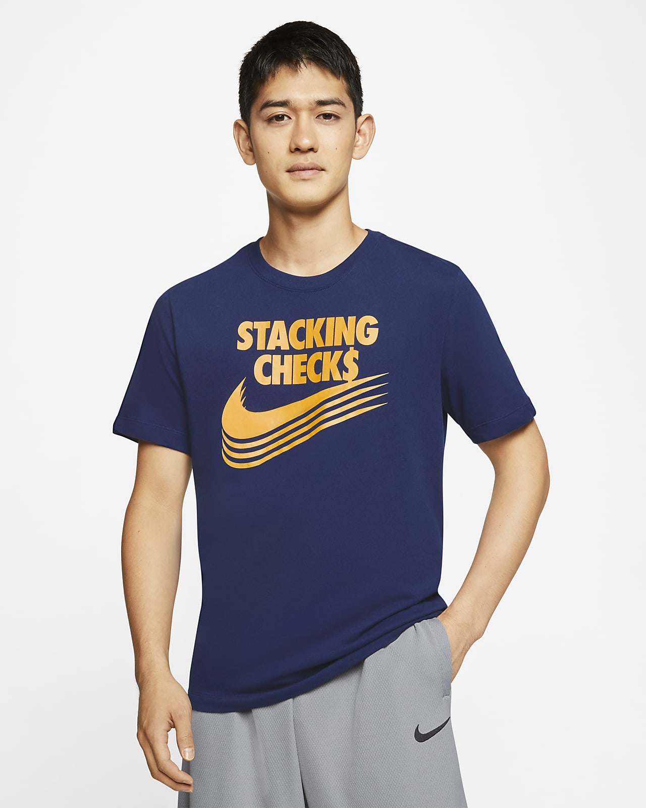 ナイキ Dri-FIT スタッキング チェック メンズ バスケットボール Tシャツ