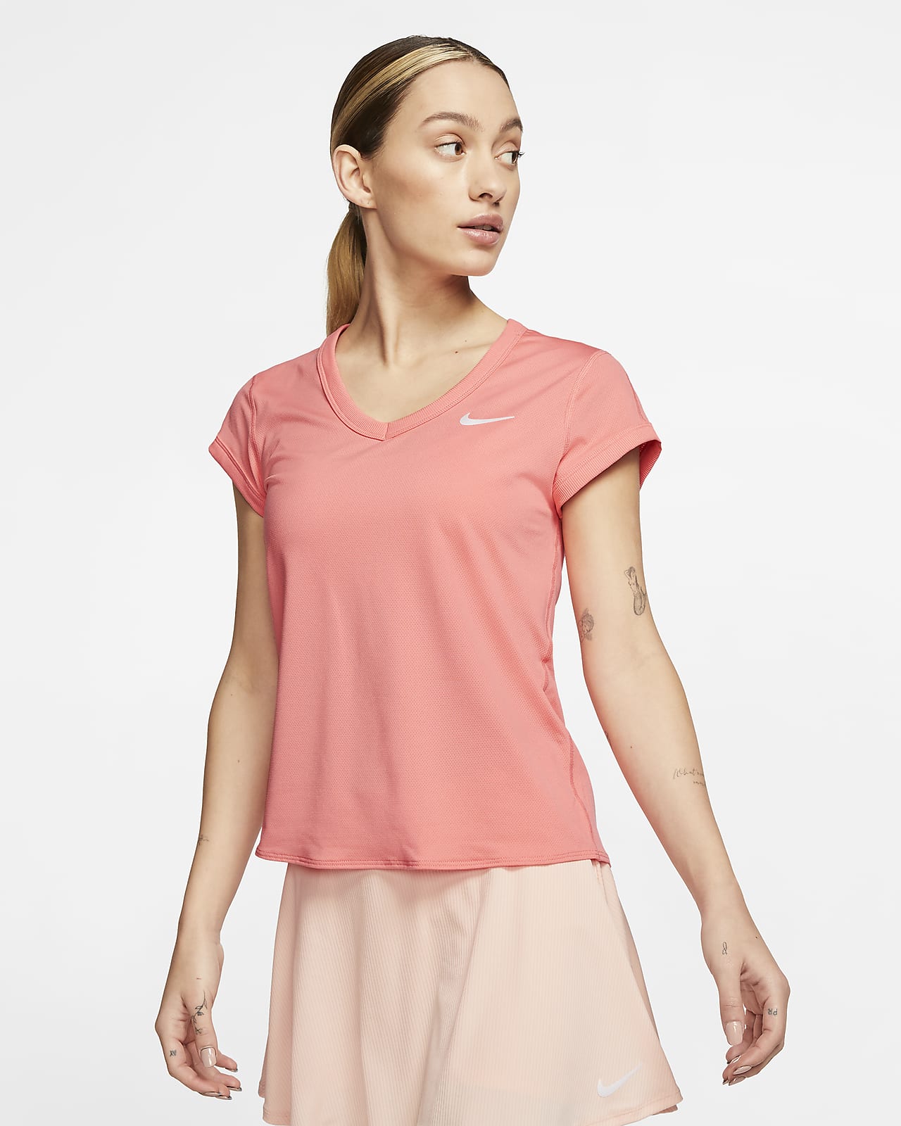 nike women's court dry short sleeve tennis top