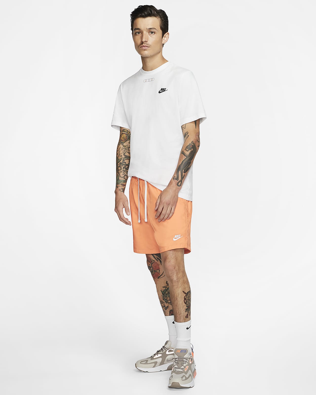 nike woven shorts orange