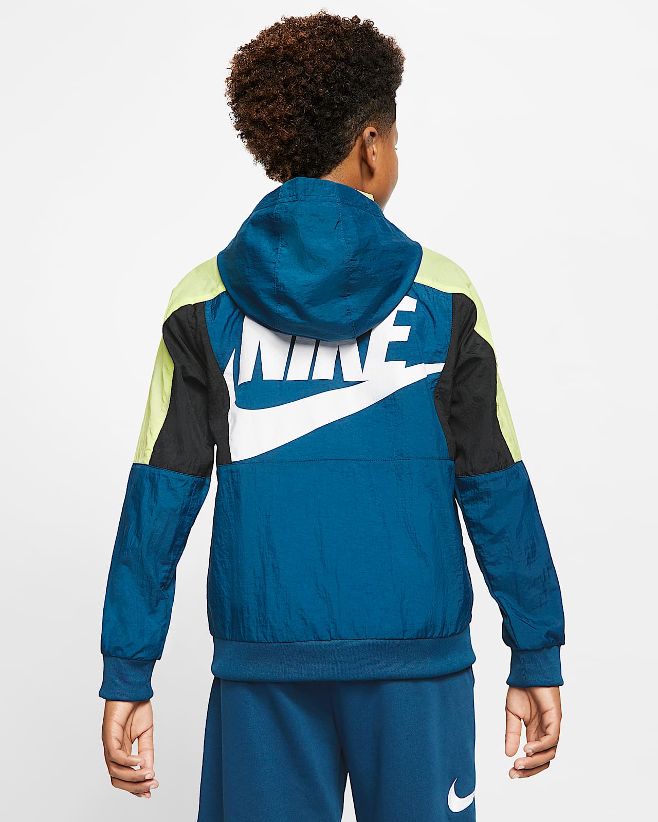 Nike Sportswear hosszú cipzáras szőtt kabát nagyobb Nike Sportwear Windrunner kabát kékfehér Futball áruház