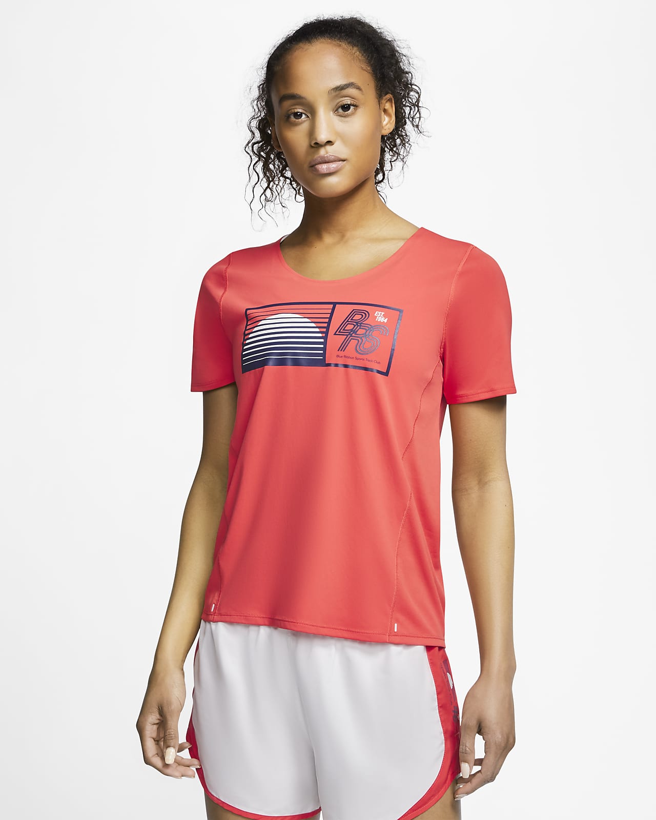 Nike City Sleek Blue Ribbon Sports Women's Short-Sleeve Running Top ...