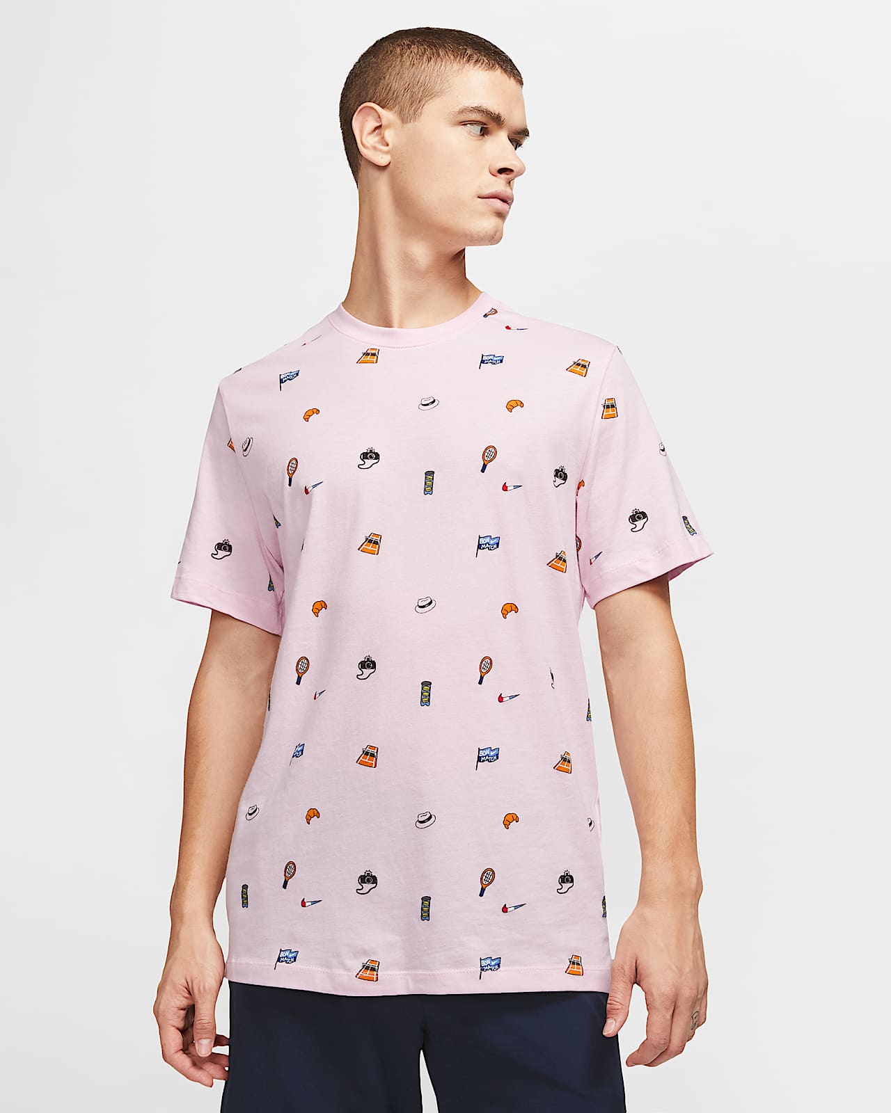 pink and white nike shirt mens
