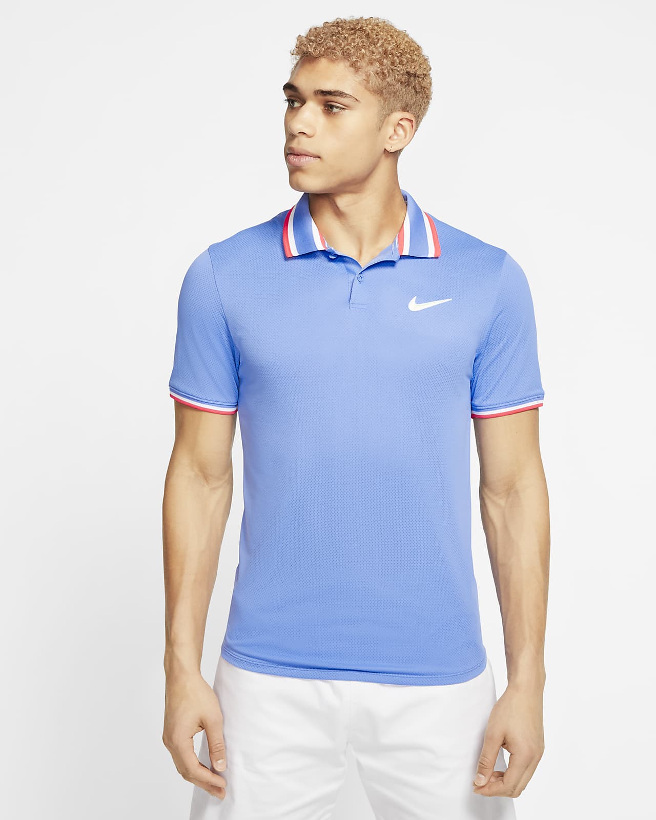 nike court blue polo