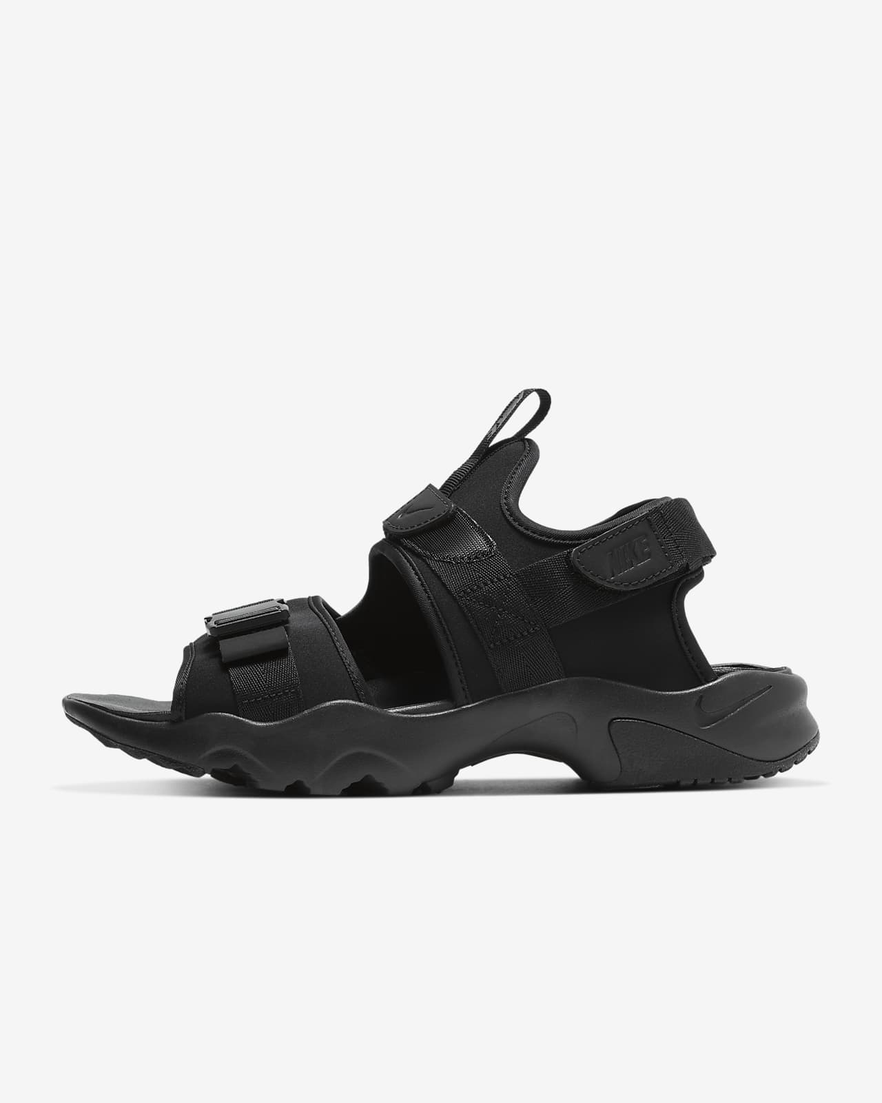 black nike sandals with strap