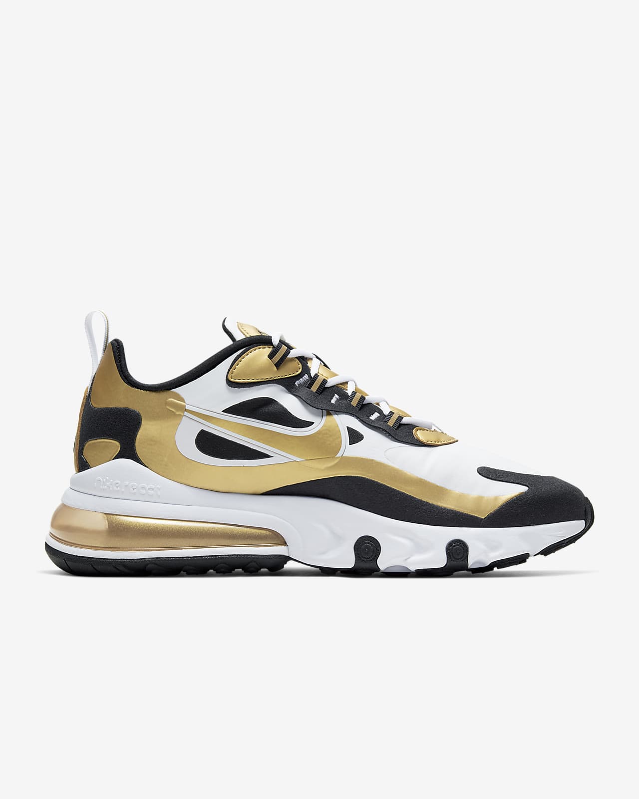 white and gold nike sneakers
