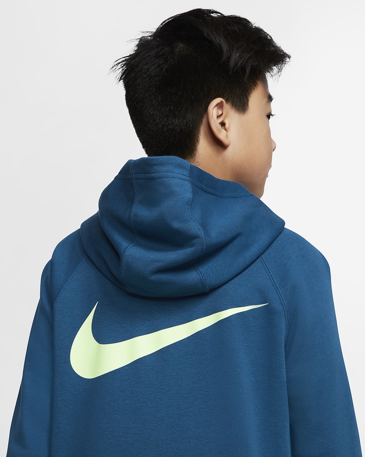 nike blue polyester terry jacket