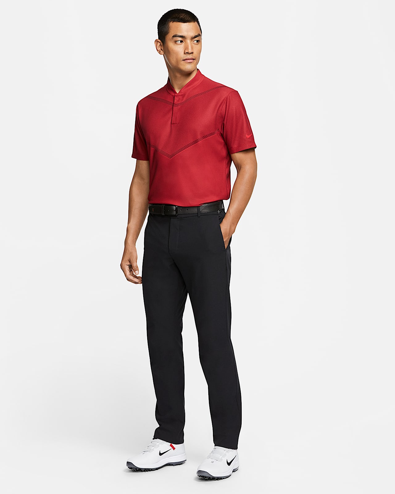 tiger woods red nike polo