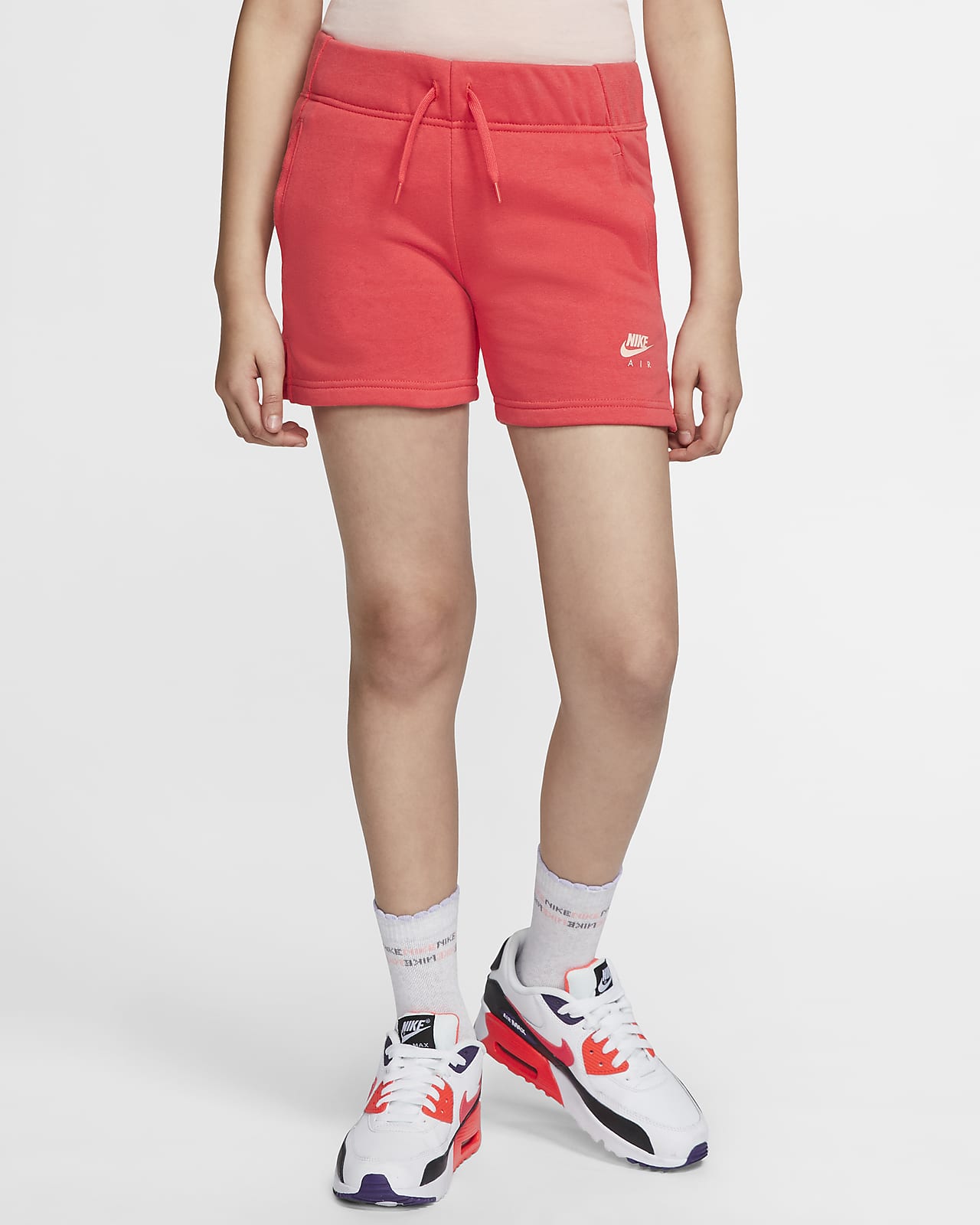 girls red nike shorts