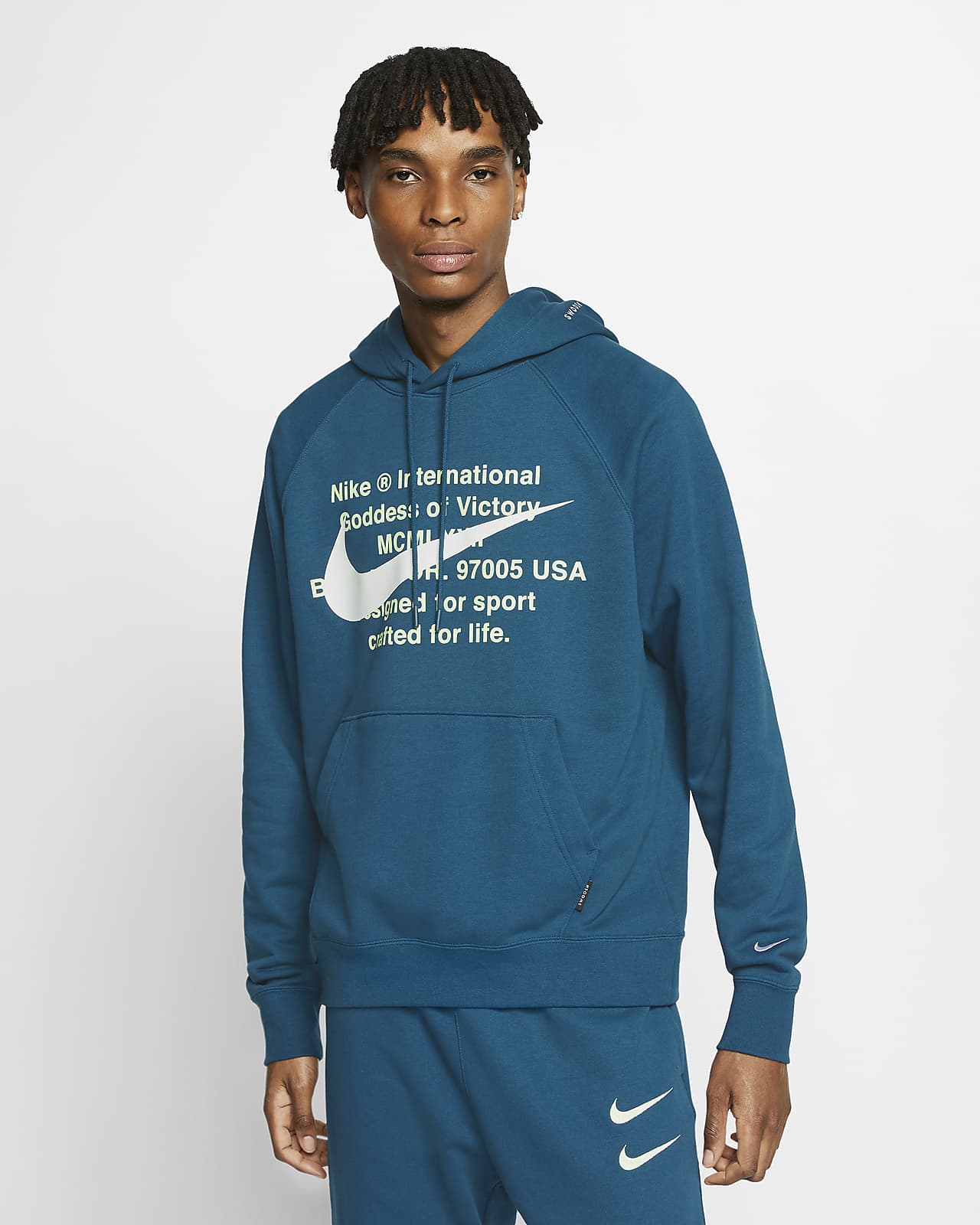 nike blue polyester terry jacket