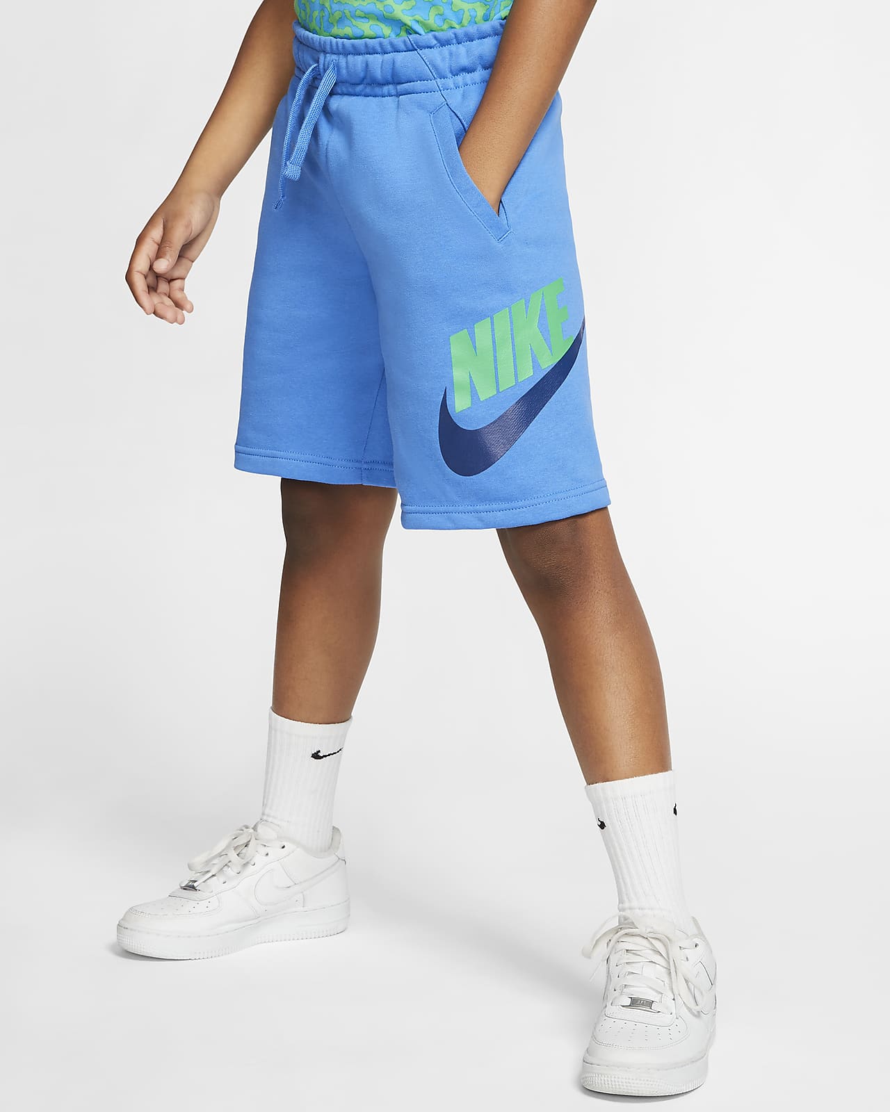 nike club fleece shorts blue