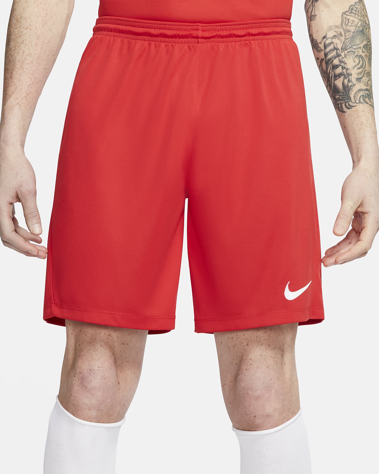 red nike football shorts