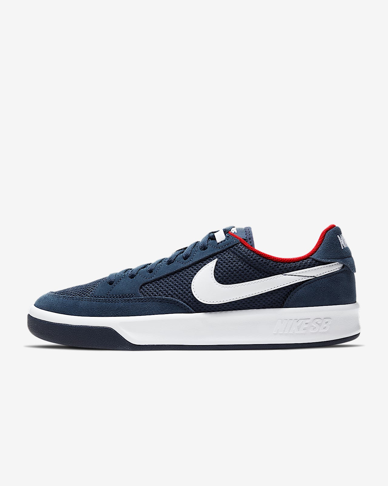 nike sb adversary red & midnight navy skate shoes