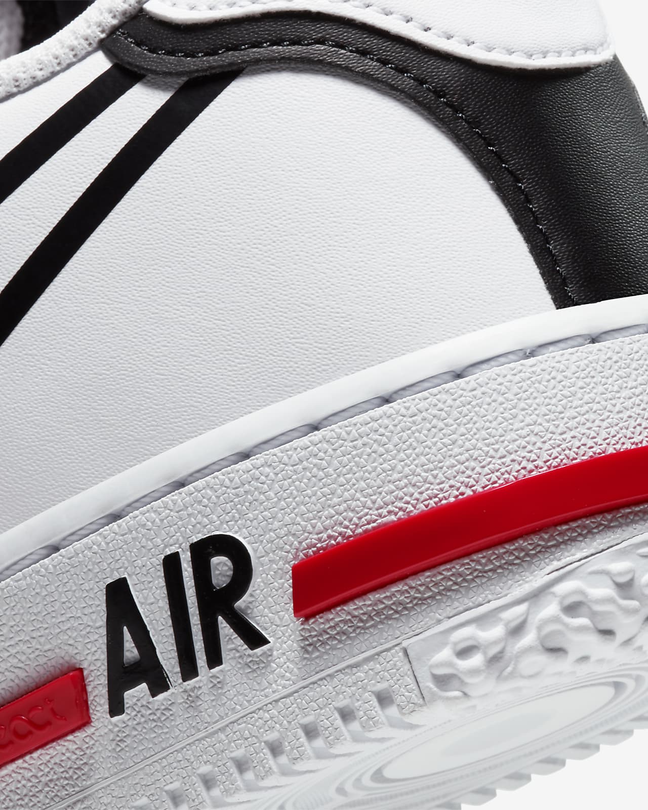 Nike Air Force 1 React Black/Black/White Men's Shoes, Size: 13