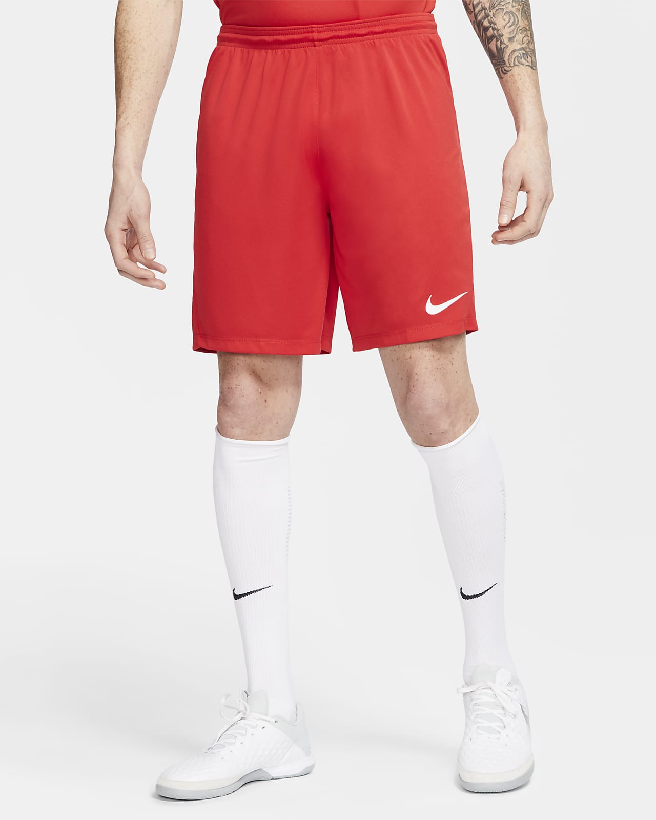 red nike football shorts