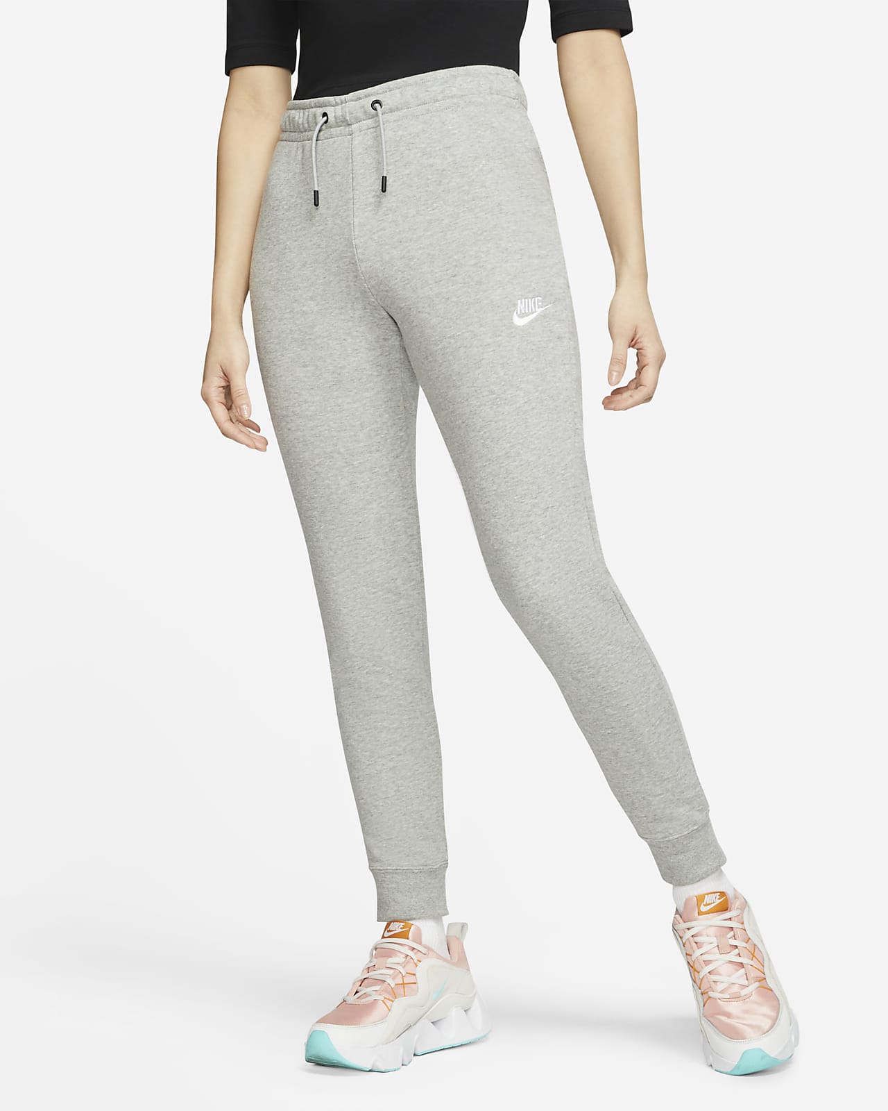 nike women's essential fleece pants grey