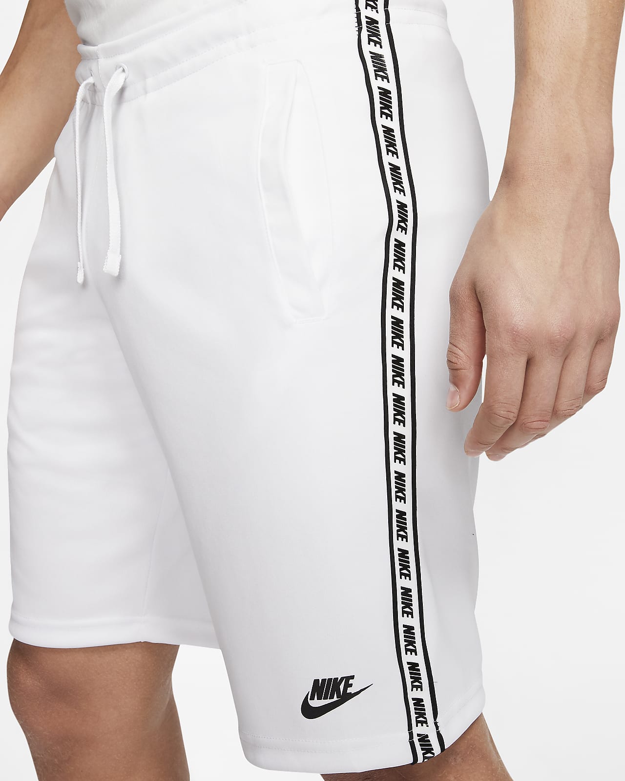 nike logo taping polyknit shorts