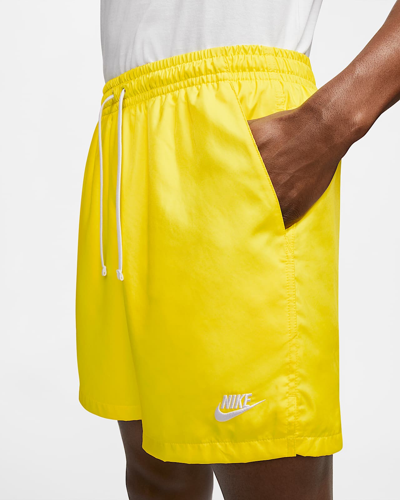 nike woven yellow shorts