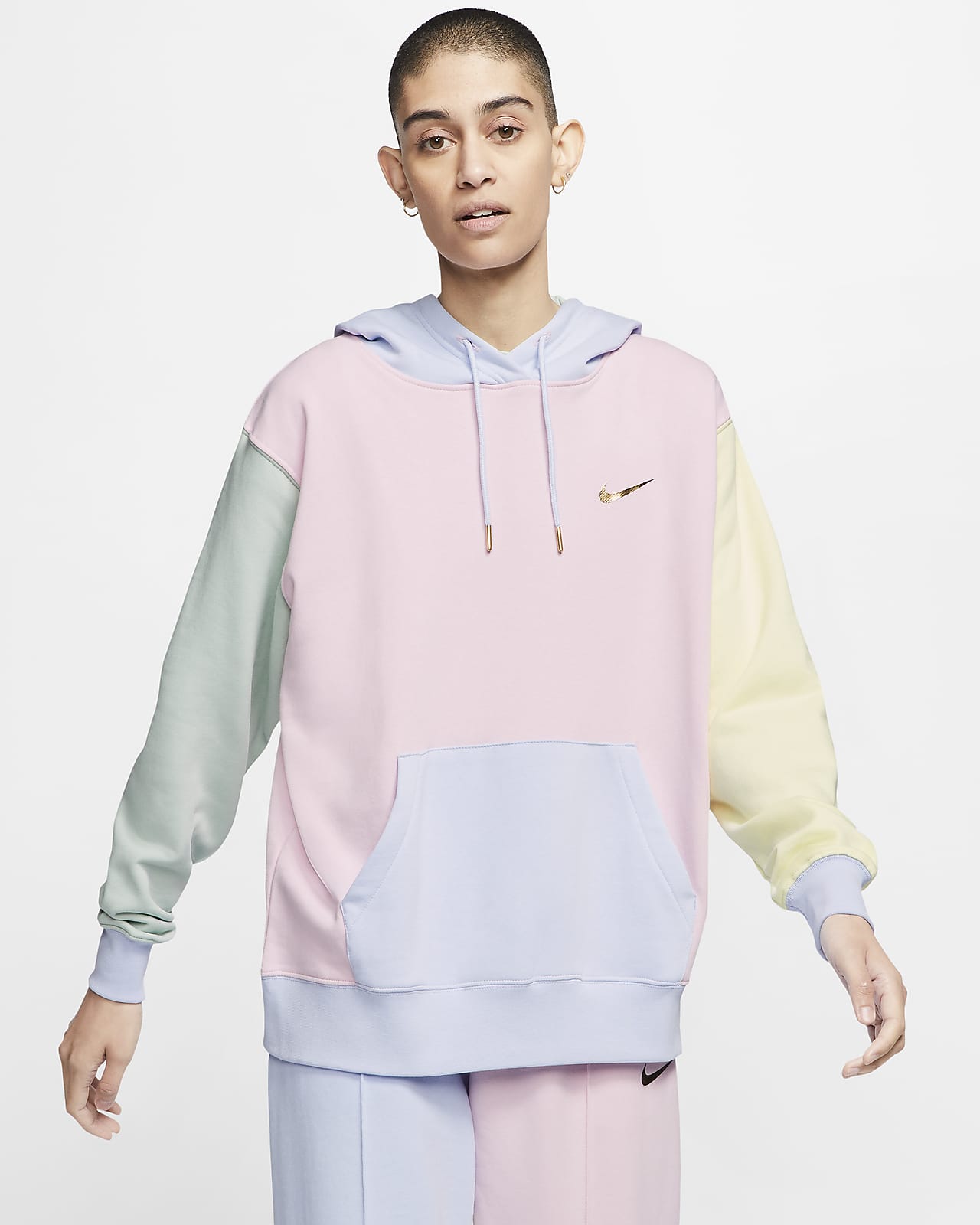 nike hoodie blue and pink