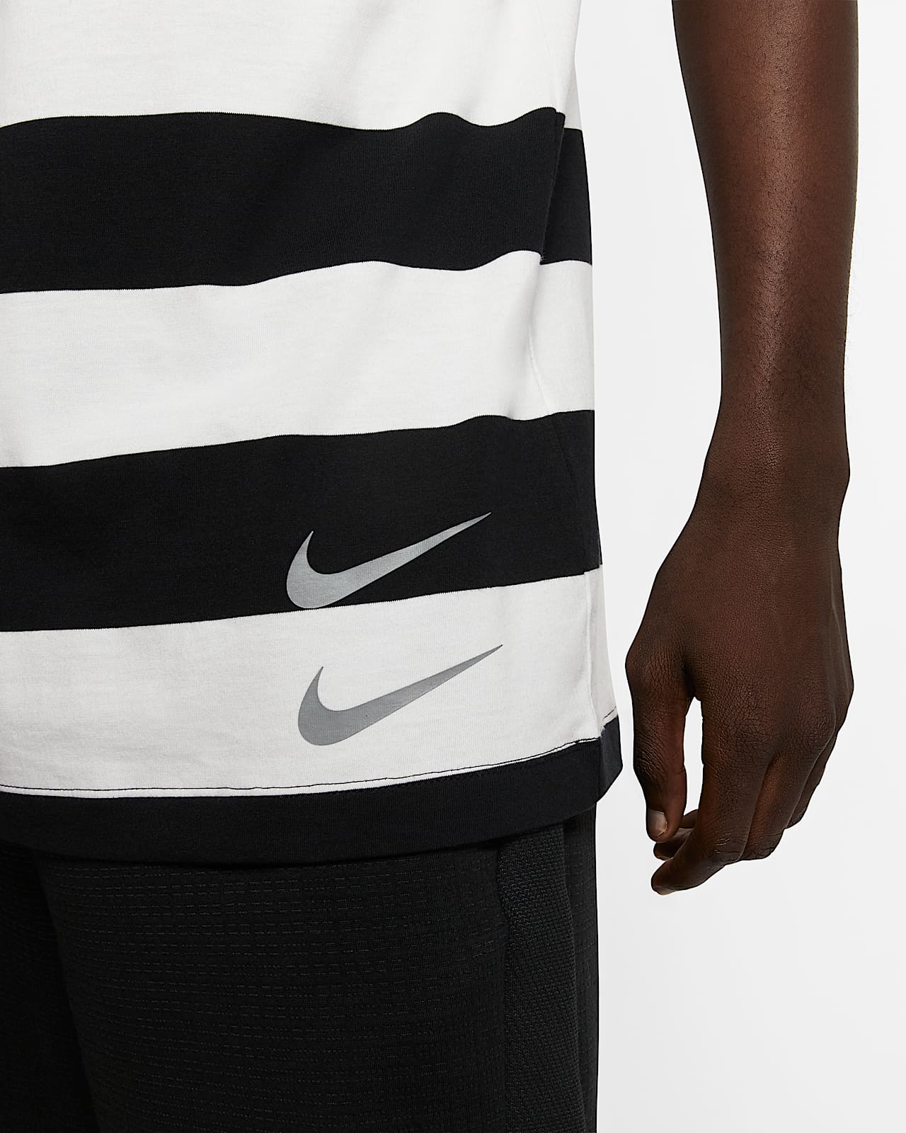 nike swoosh stripe t shirt