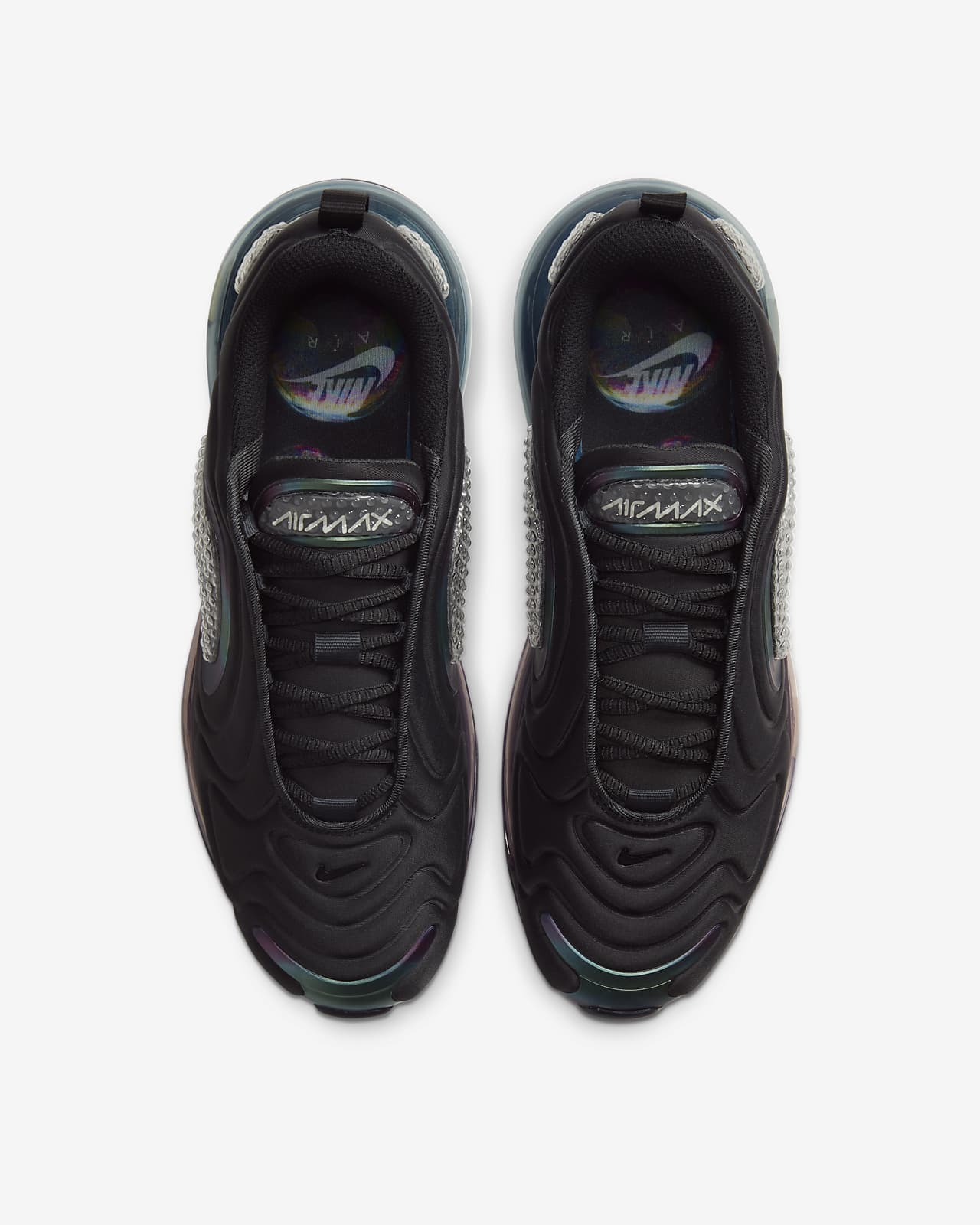 nike air max 720 iridescent trainers in black