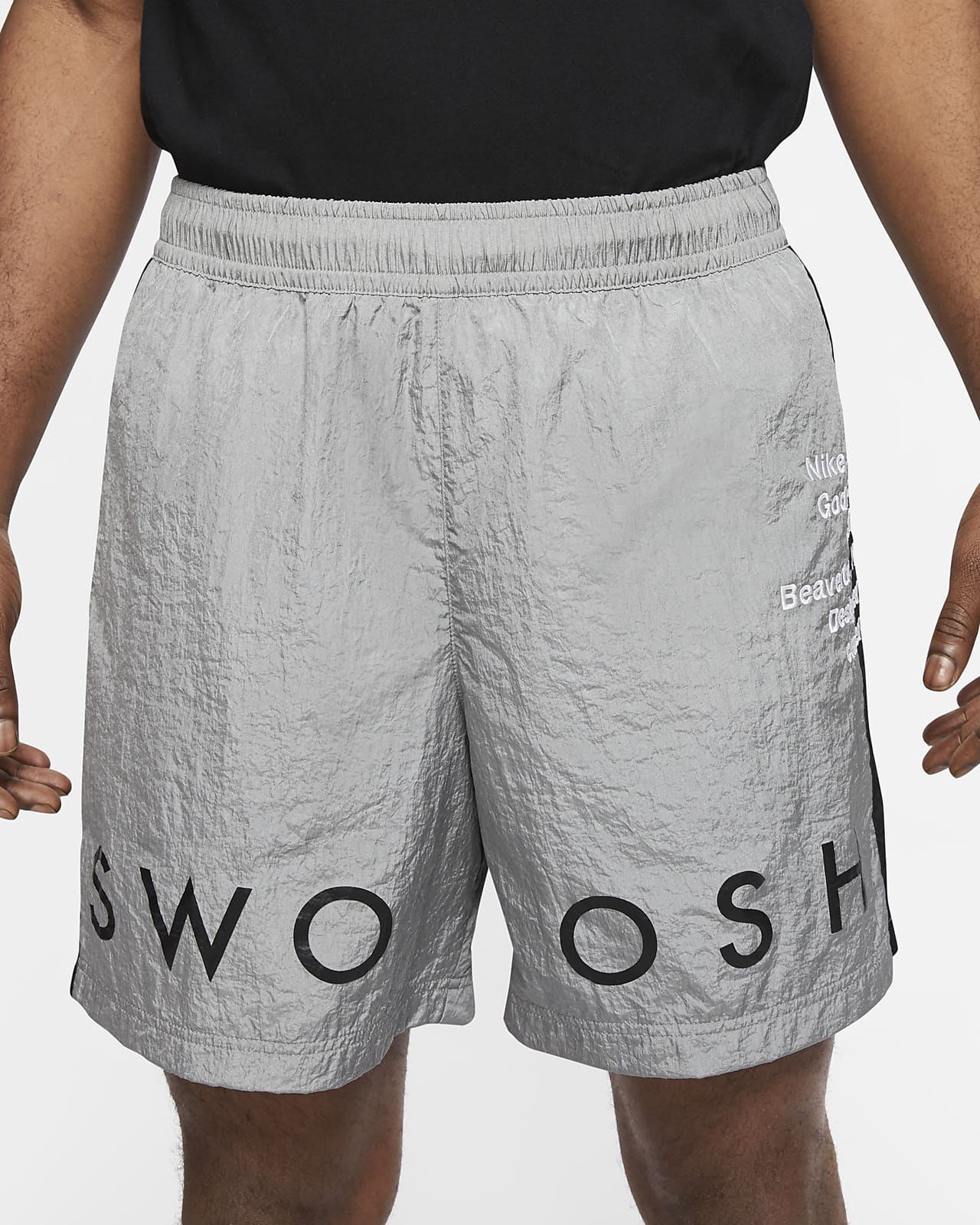 nike grey swoosh shorts