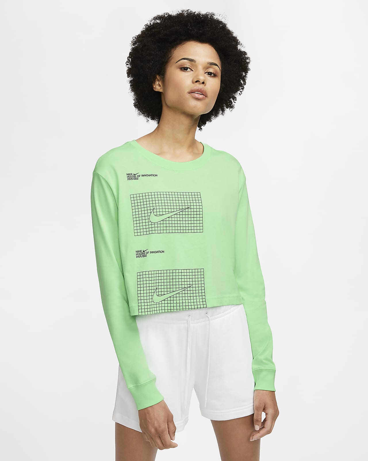 Women's Long-Sleeve Crop T-Shirt. Nike LU
