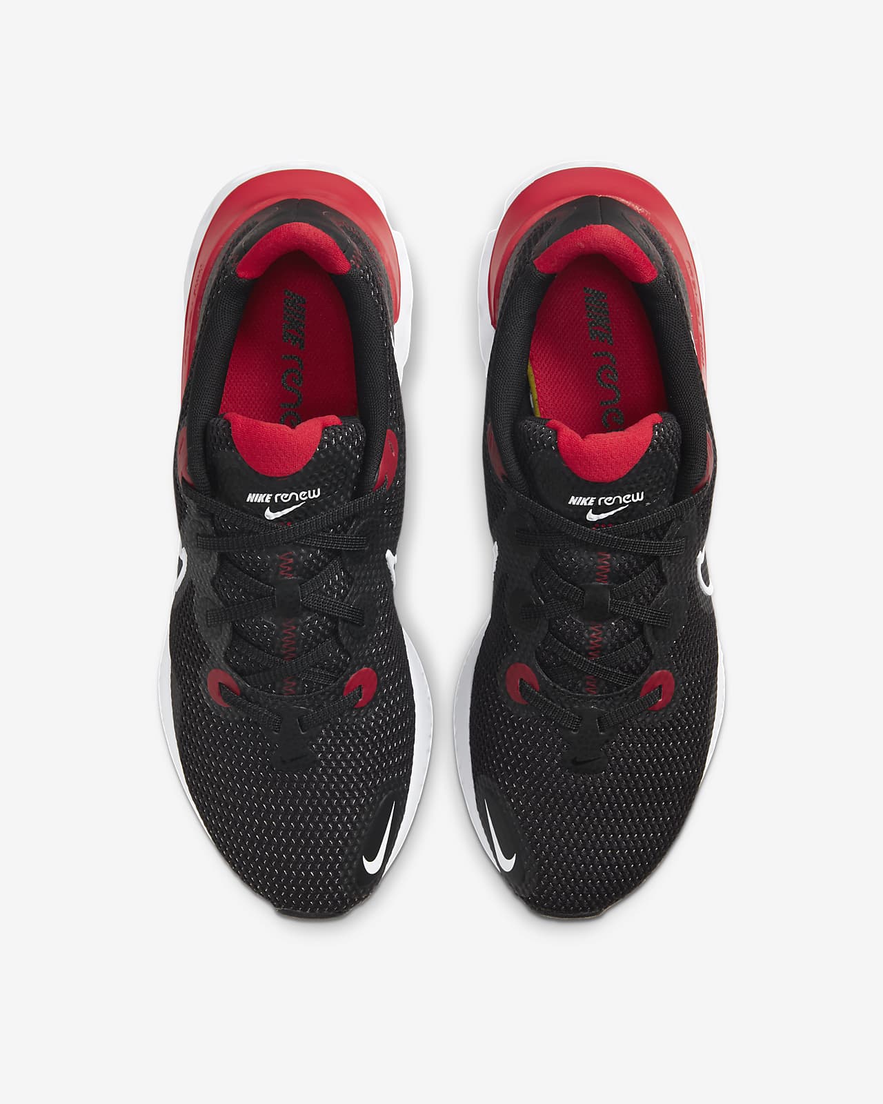 black and red running shoes