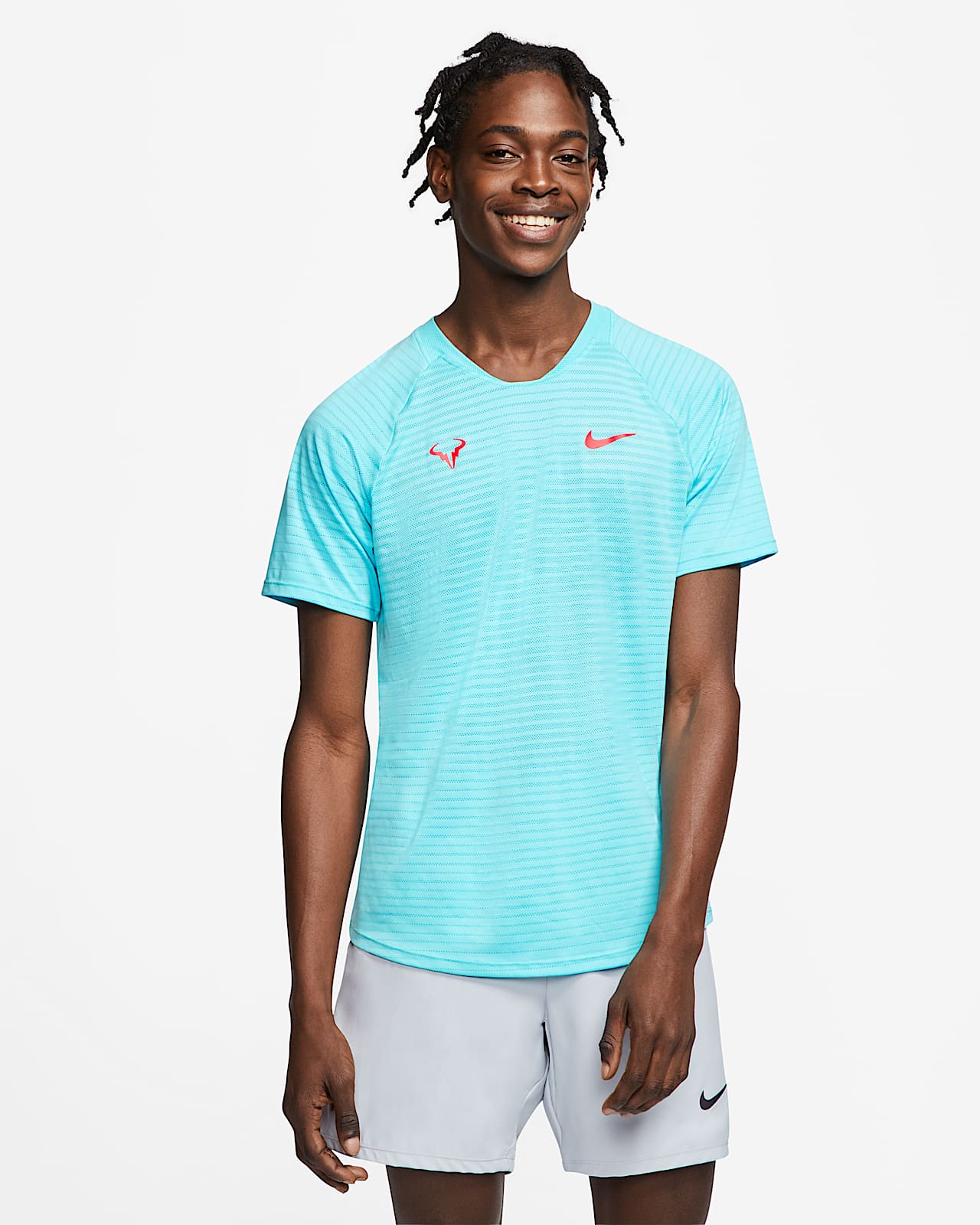 Camiseta de tenis manga corta hombre Artengo DRY marino Gaël Monfils