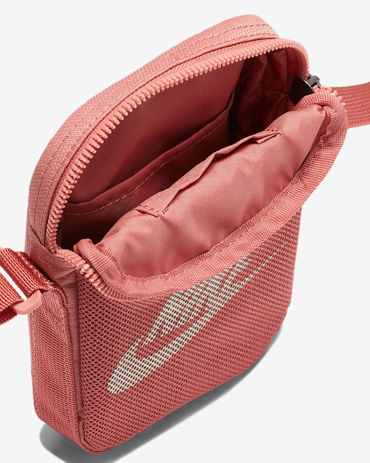 red and white nike purse