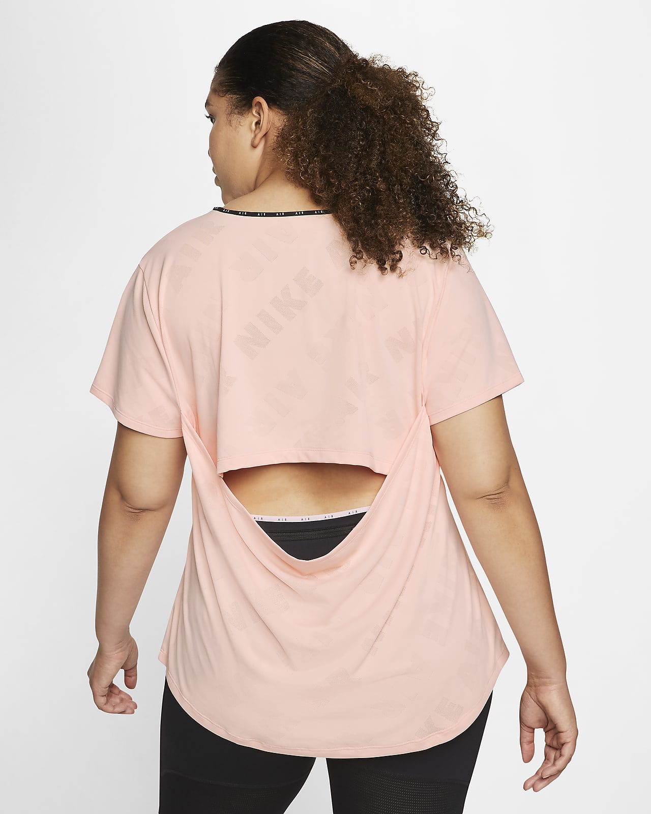 nike air running t-shirt in pink