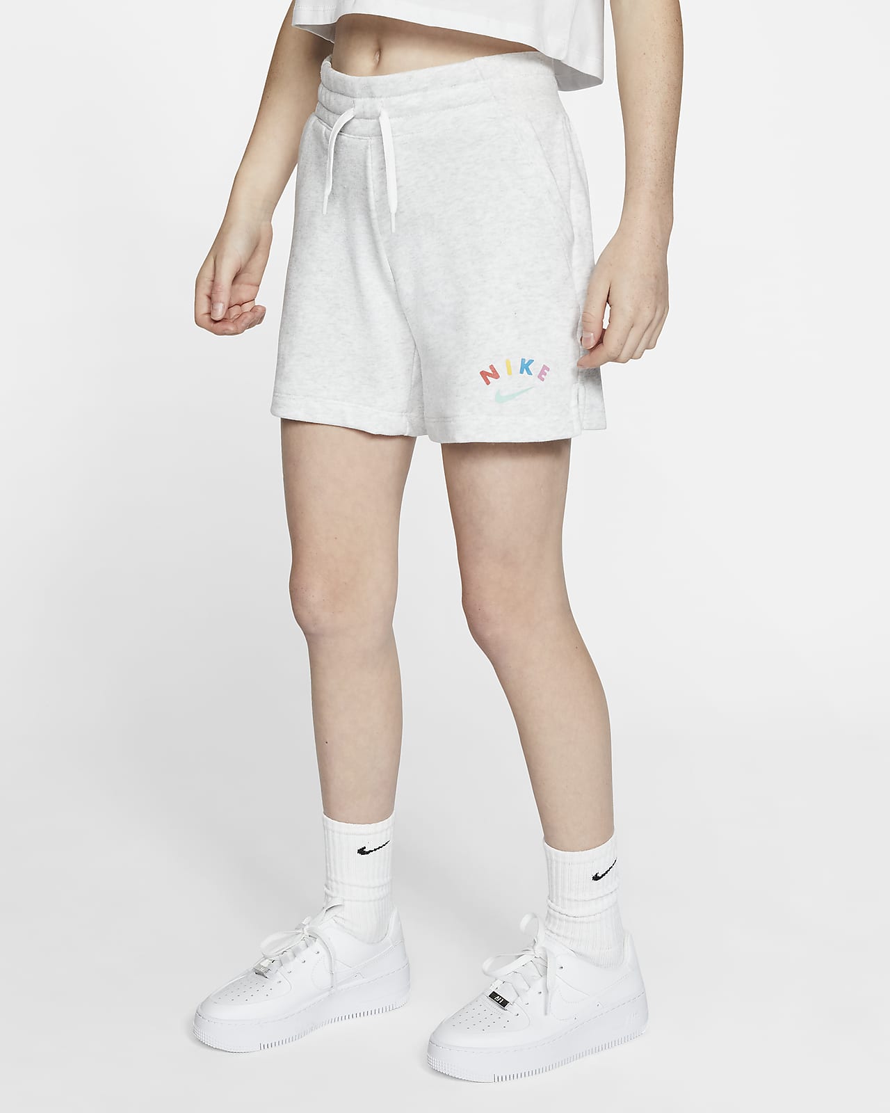 white nike shorts youth