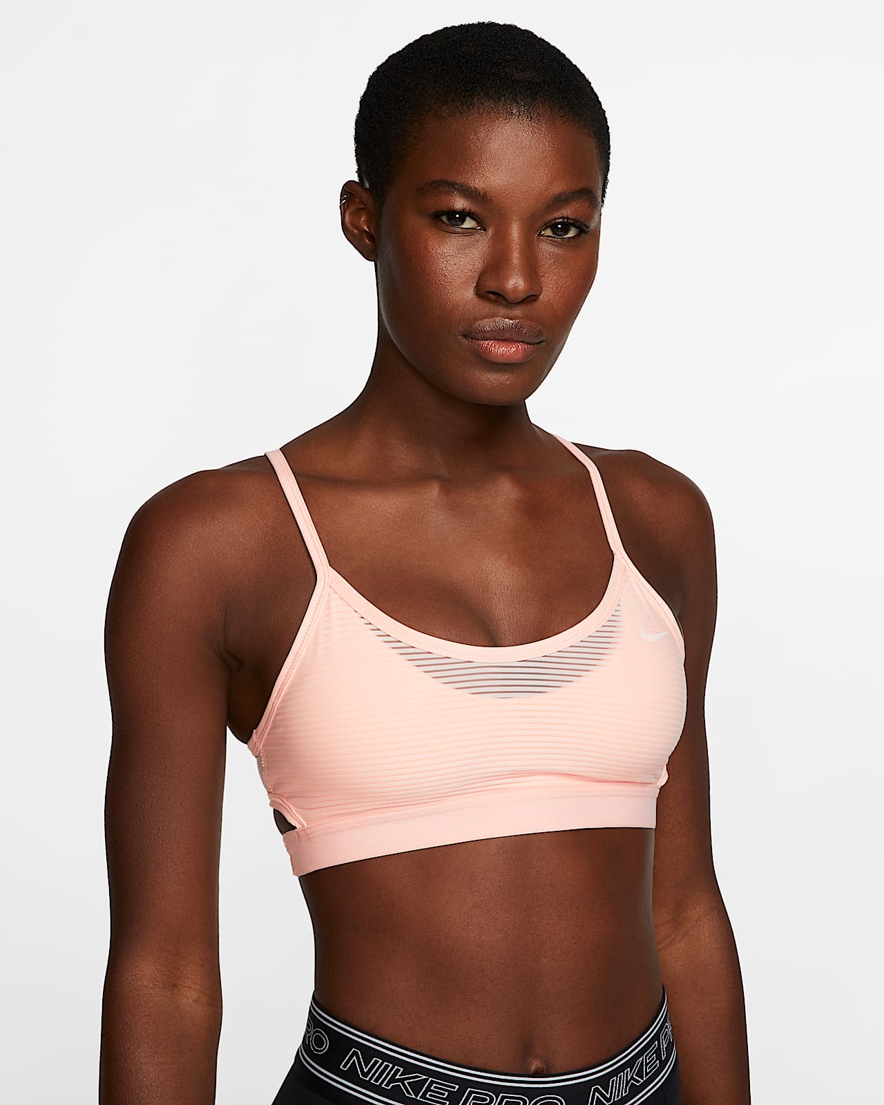 nike training indy light bra in black