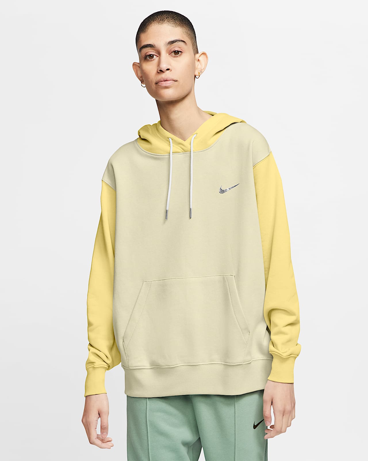 nike swoosh hoodie yellow