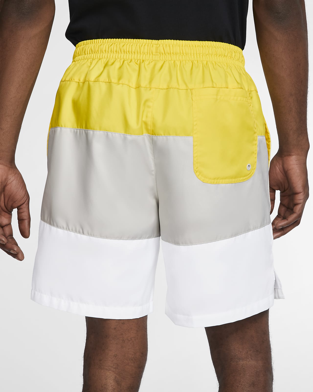 nike yellow woven shorts