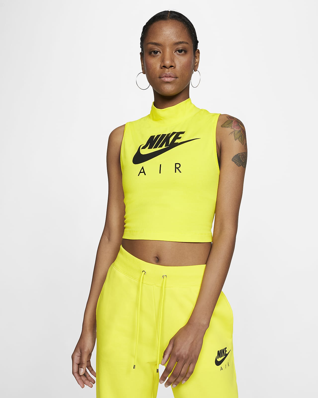 yellow nike crop top