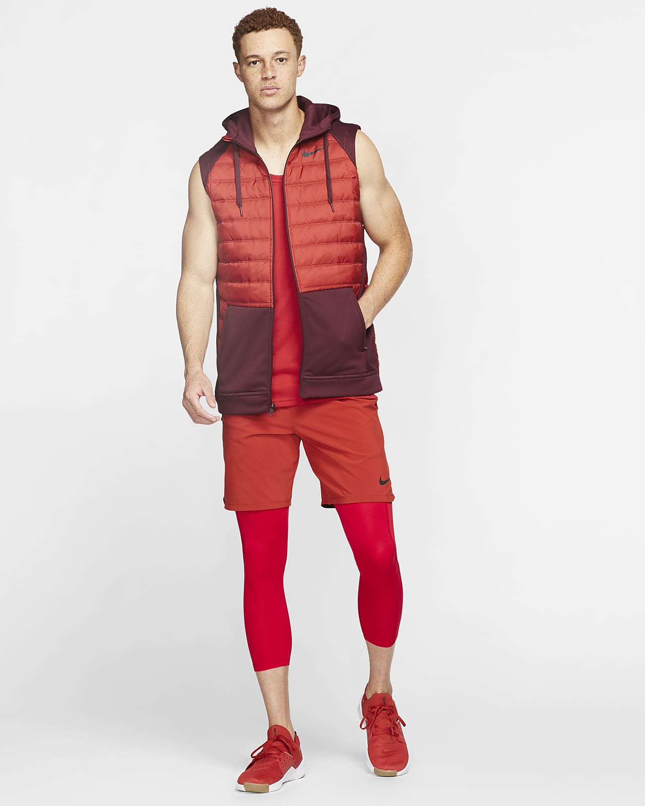 red nike tights mens