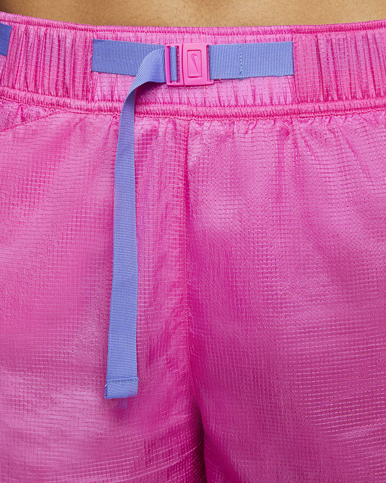 nike running shorts with belt detail in pink