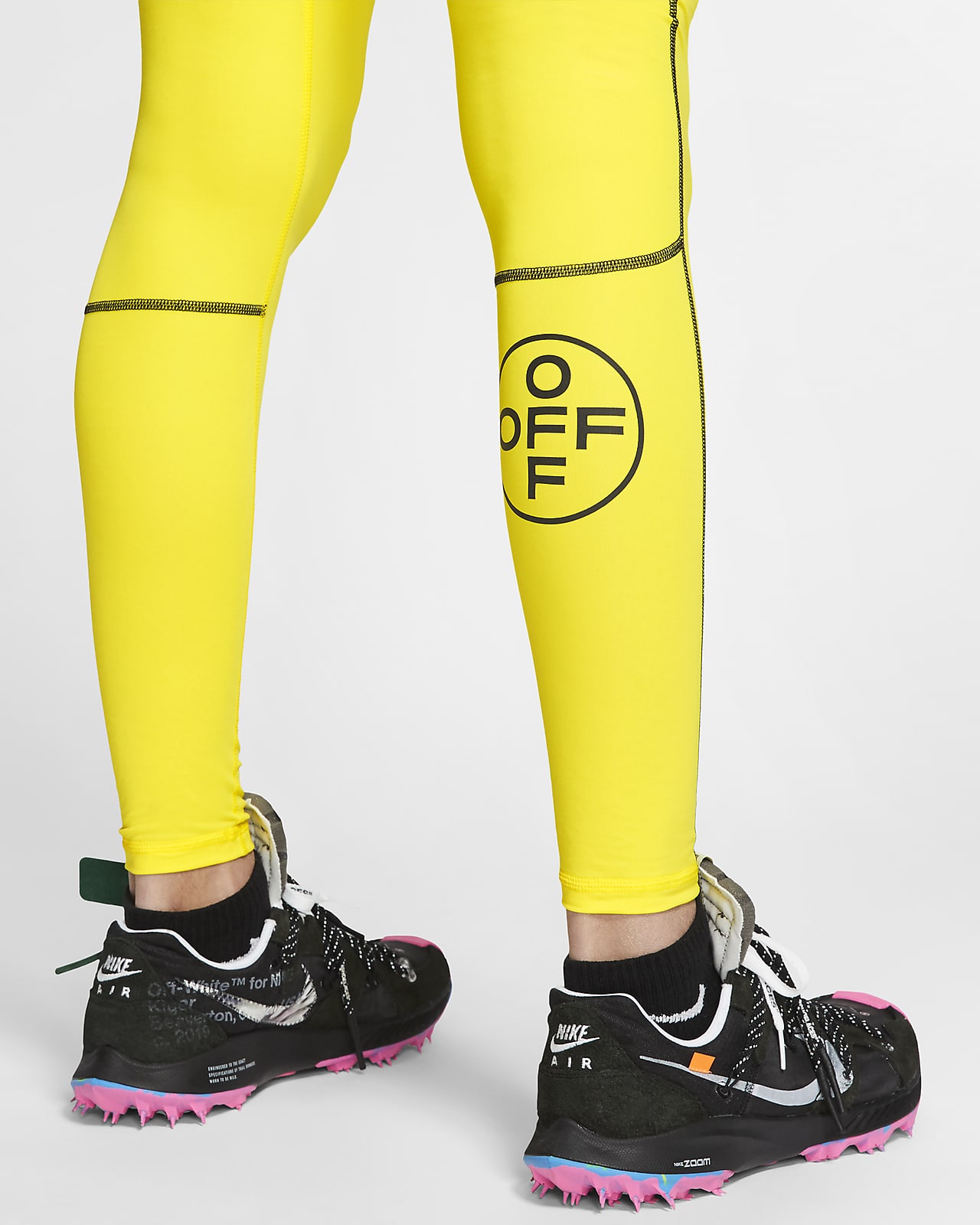 nike off white yellow tights