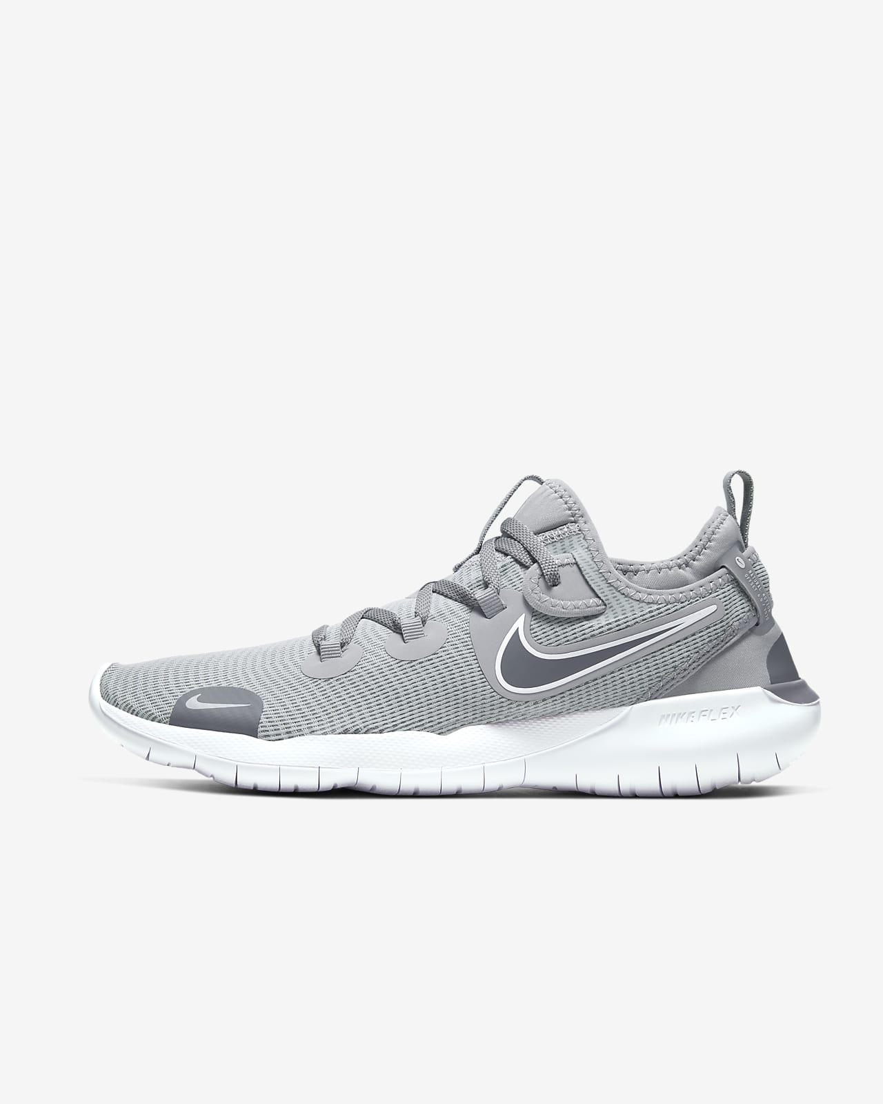 white and grey nike running shoes