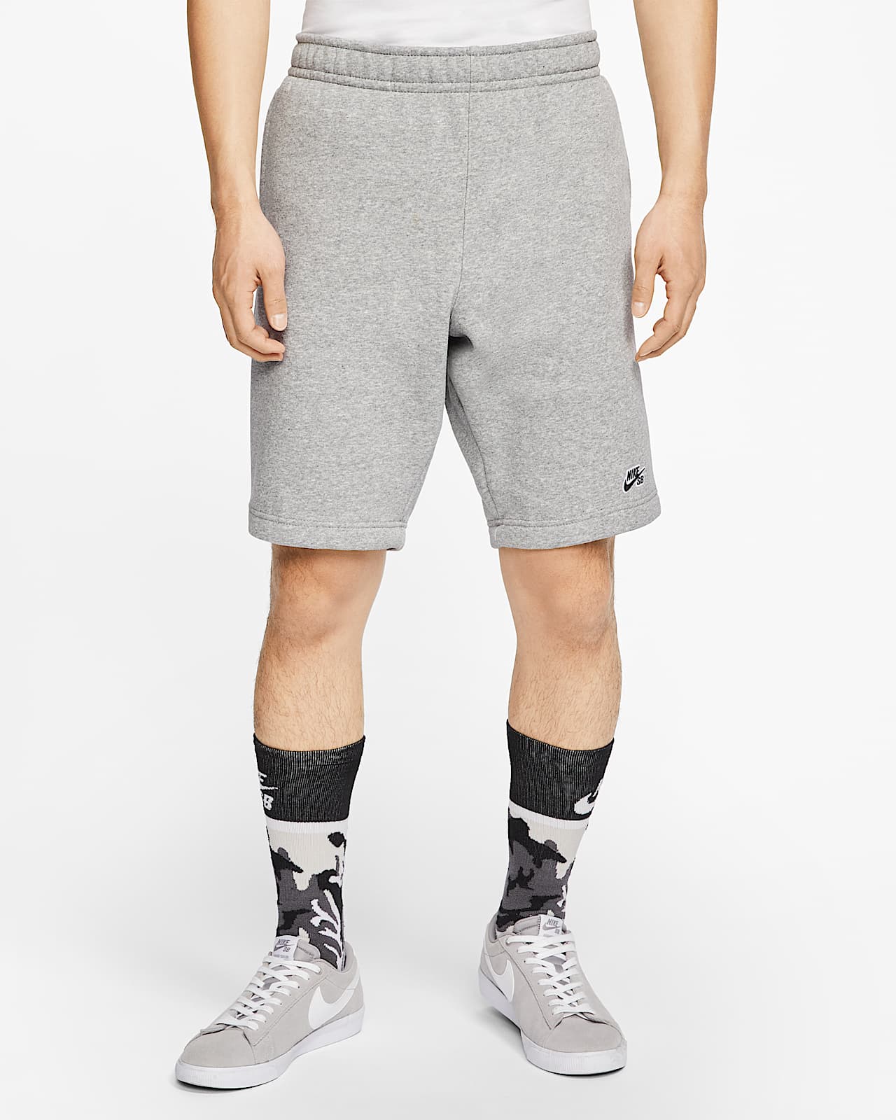 nike grey sweat shorts men