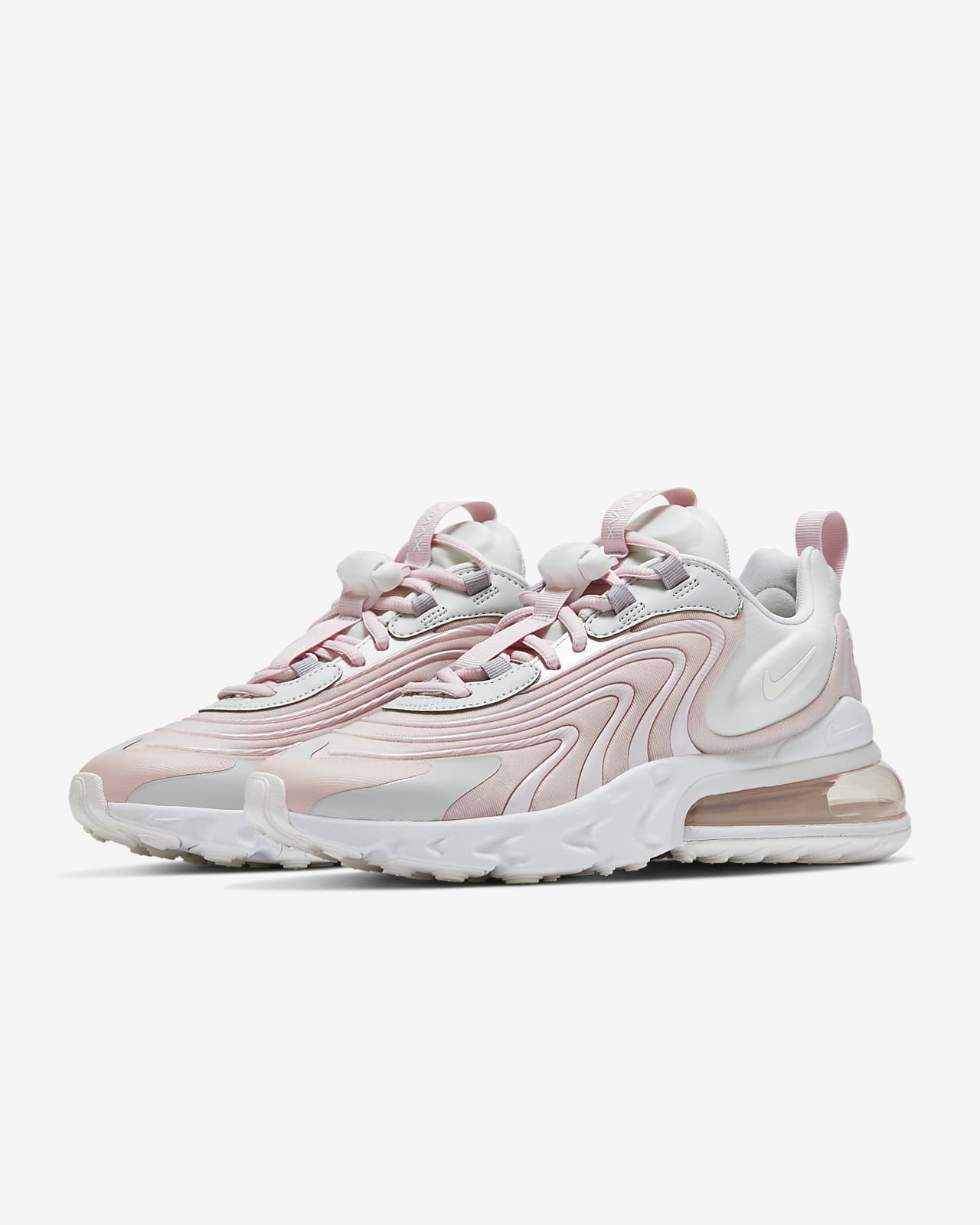 nike air max 270 react engpink and white sneakers