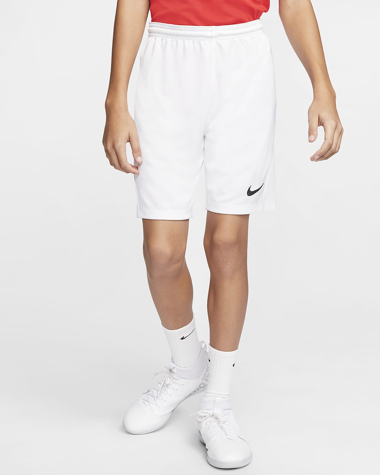 white nike soccer shorts